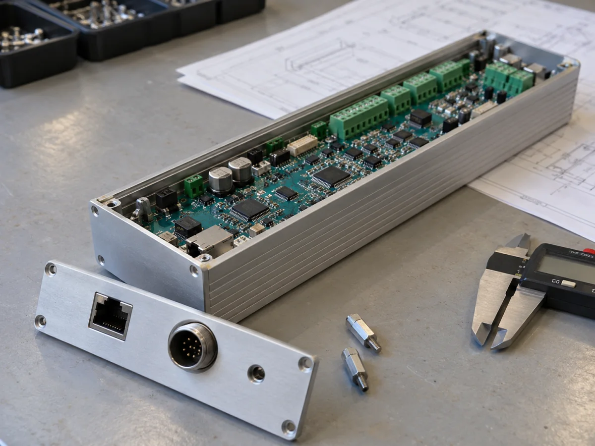 Dimensional compatibility of a custom PCB with its enclosure, connectors and mounting points
