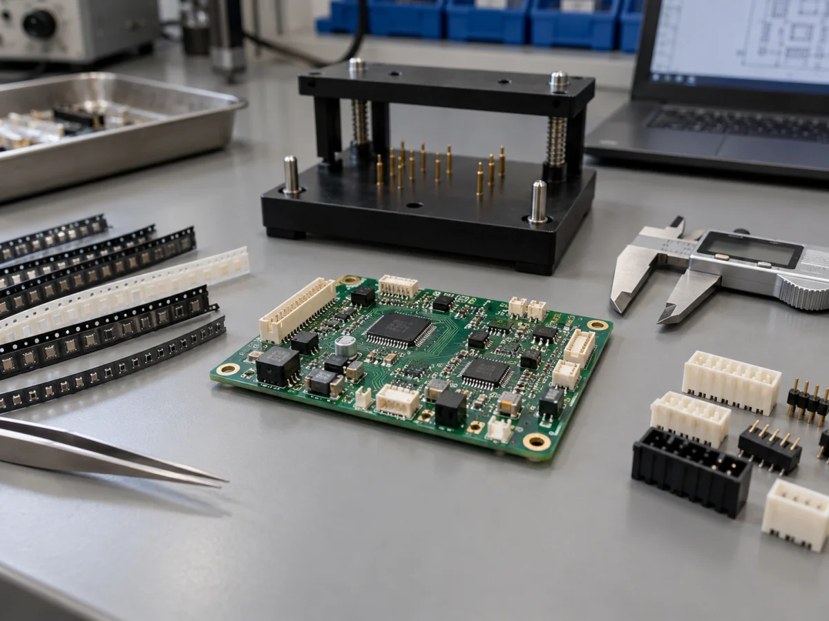 Elektronik kart geliştirme ve üretim planlamasında prototip PCB, komponentler ve test fikstürü